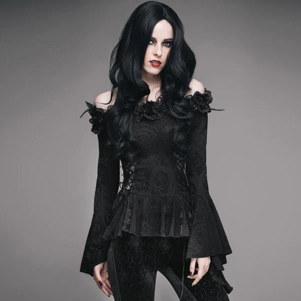 Mourning Garden Off-Shoulder Top