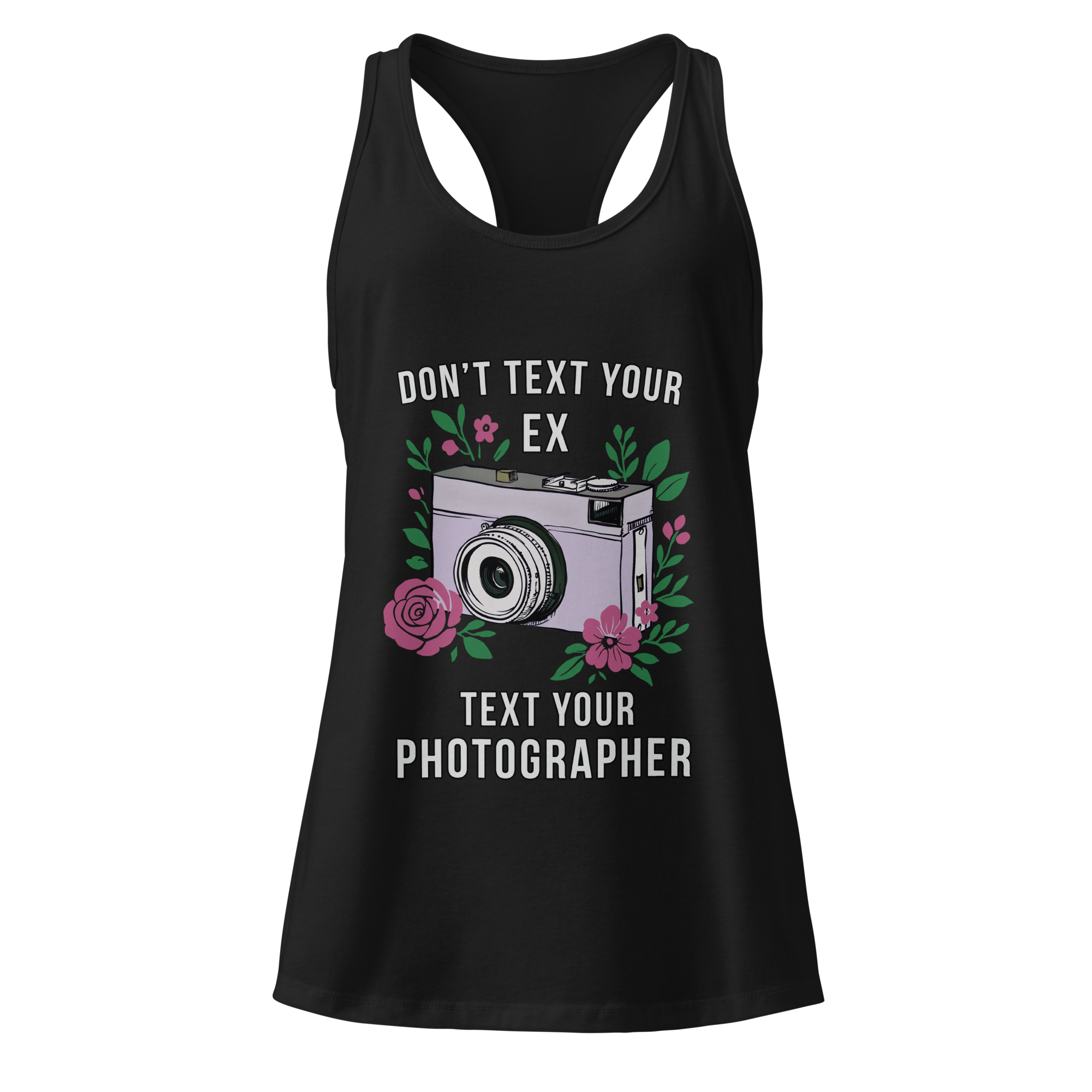 "Don't Text Your Ex" Women’s fitted racerback tank top